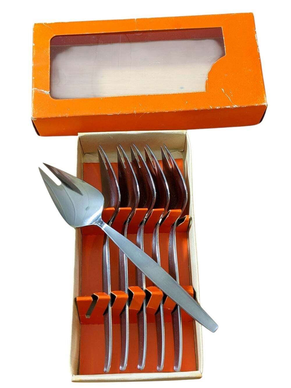 MCM Stainless Steel Splayds Sporks Set of 6 Made in Japan New In Original Box